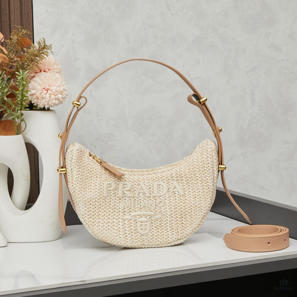 Prada Woven Hobo Bag with Box