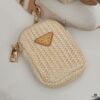 Beige Knitted Prada Three-in-One Bag 🎀 Adorable Design with Box