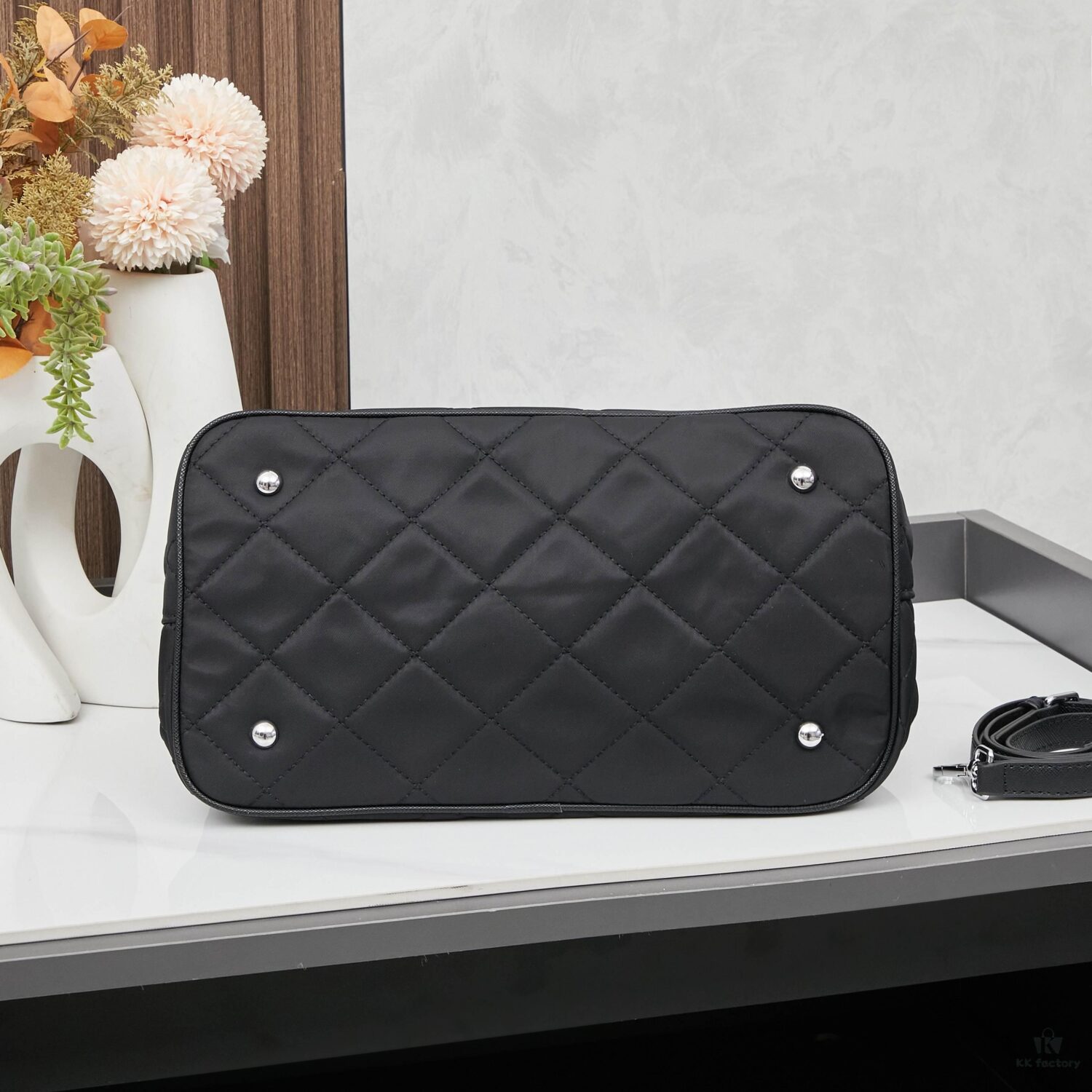 Prada Vintage Zipper Style Chain Quilted Crossbody Bag