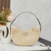 Prada Woven Straw Hobo Bag with Box