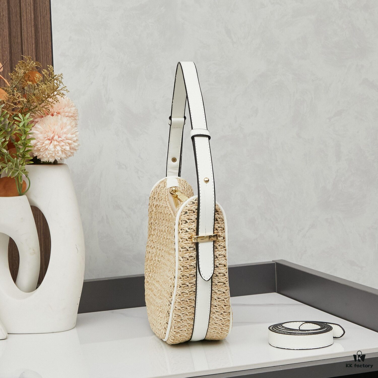 Prada Woven Straw Hobo Bag with Box