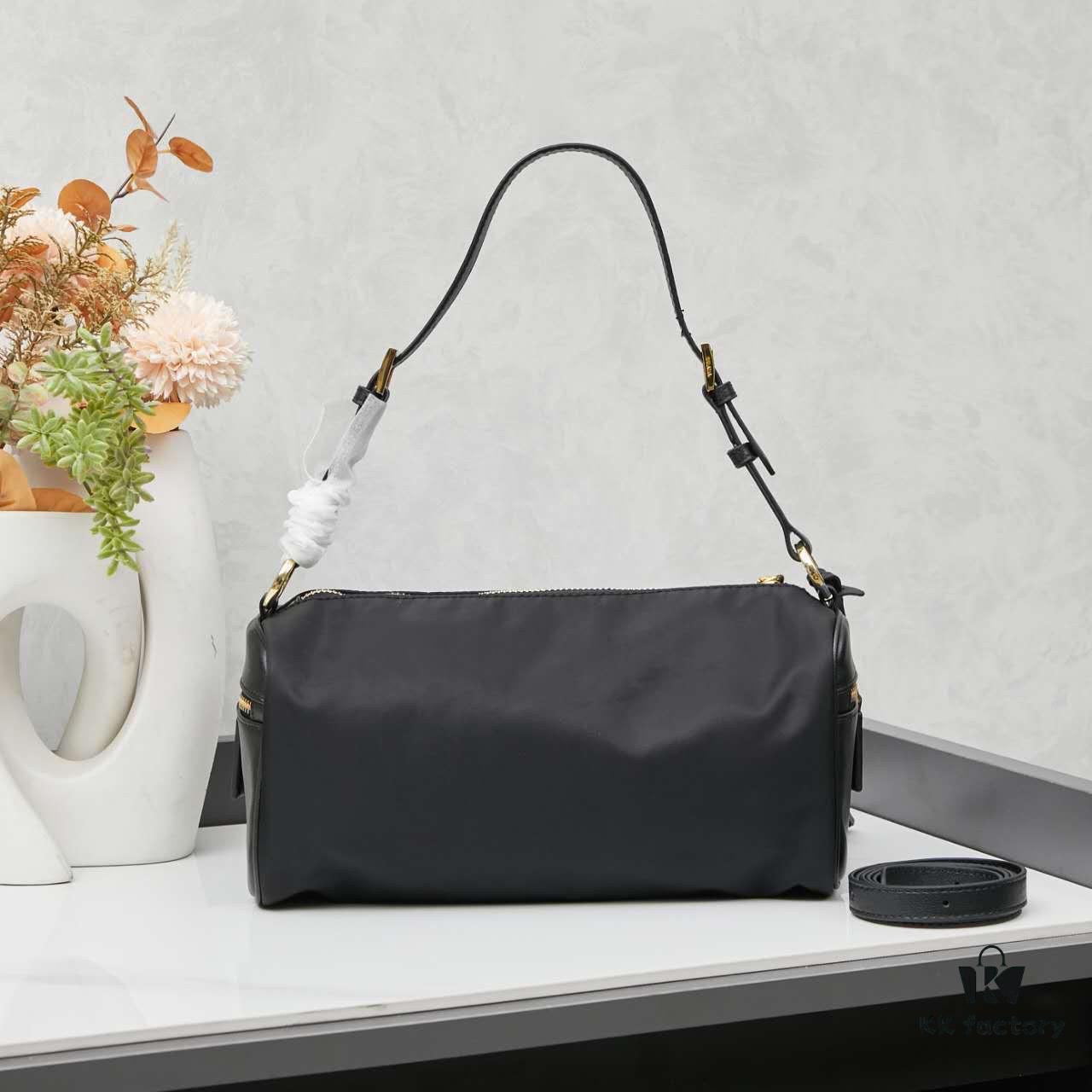 With Box, PRADA 2024 Fall/Winter Black Padlock Shoulder Bag