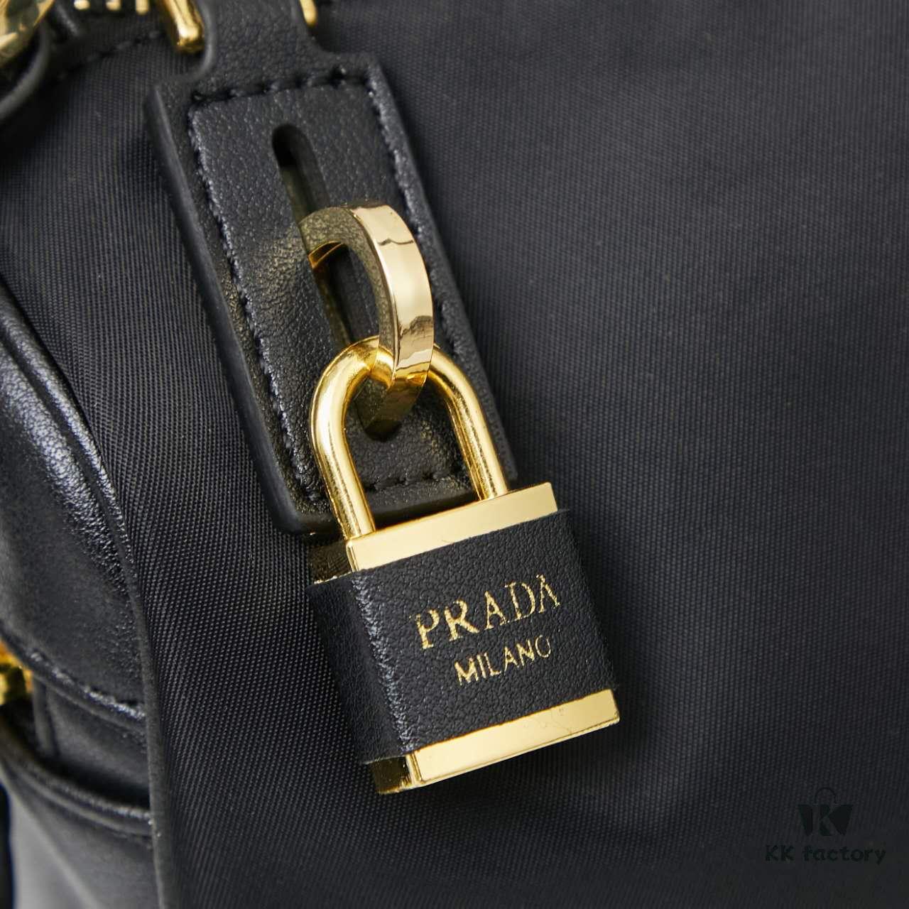 With Box, PRADA 2024 Fall/Winter Black Padlock Shoulder Bag