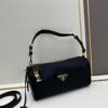 With Box, PRADA Prada 2024 Fall/Winter Black Padlock Shoulder Bag