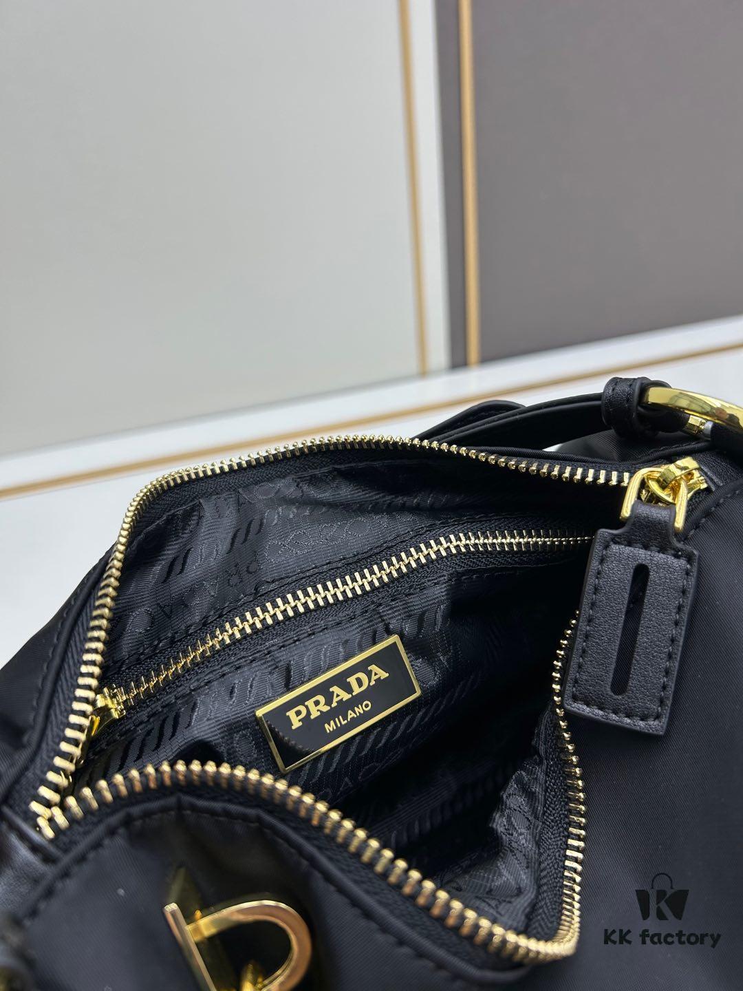With Box, PRADA Prada 2024 Fall/Winter Black Padlock Shoulder Bag
