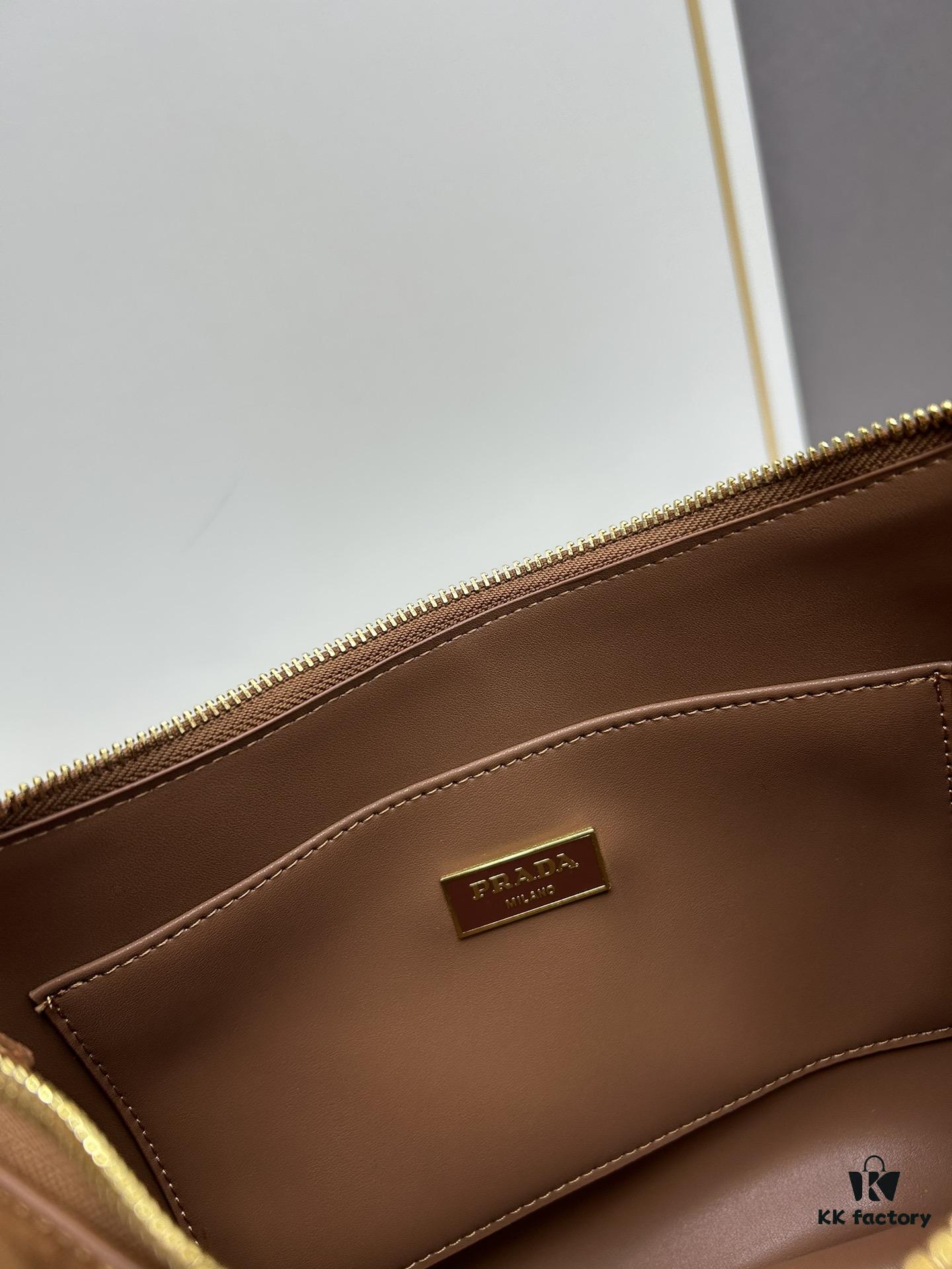 Prada Suede Underarm New Bag | Prada Aimee Bag 2024 Fall/Winter Collection Model 2460 with Box, Size 37x24x9