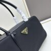 Prada 2024 Fall/Winter Black Re-Nylon Lock Embellished Shoulder Bag