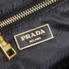 Prada 2024 Fall/Winter Black Re-Nylon and Leather Lock Detail Shoulder Bag