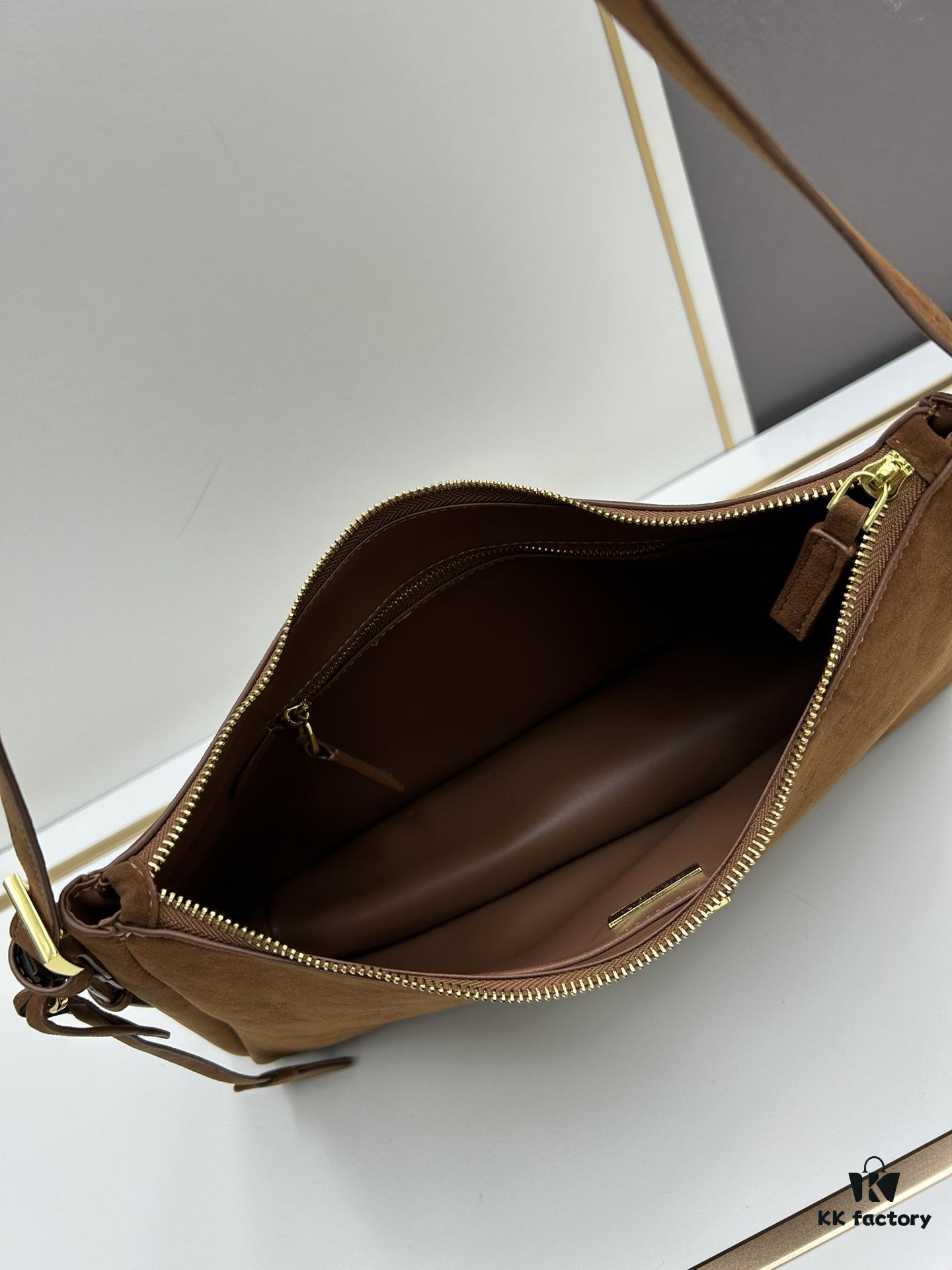 Prada Suede Underarm New Bag | Prada Aimee Bag 2024 Fall/Winter Collection Model 2460 with Box, Size 37x24x9