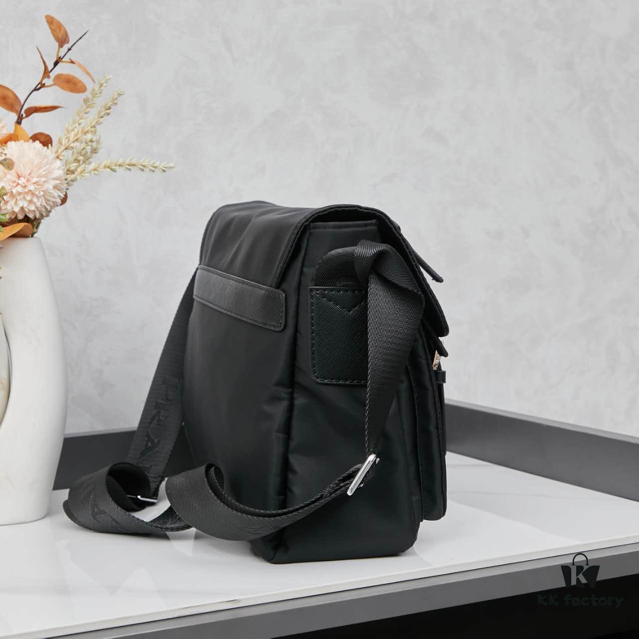 Prada Nylon Parachute Large Messenger Bag with Box