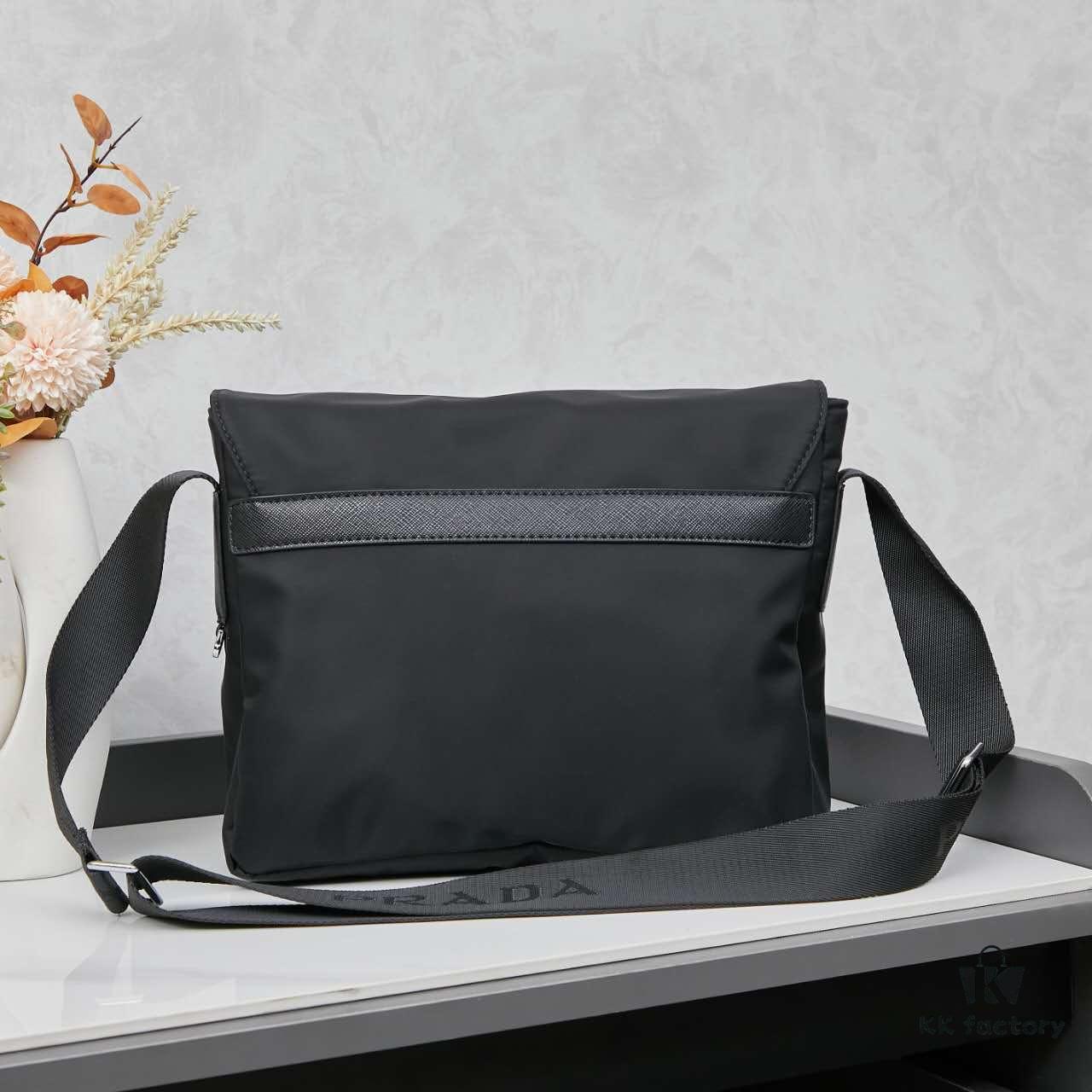 Prada Nylon Parachute Large Messenger Bag with Box