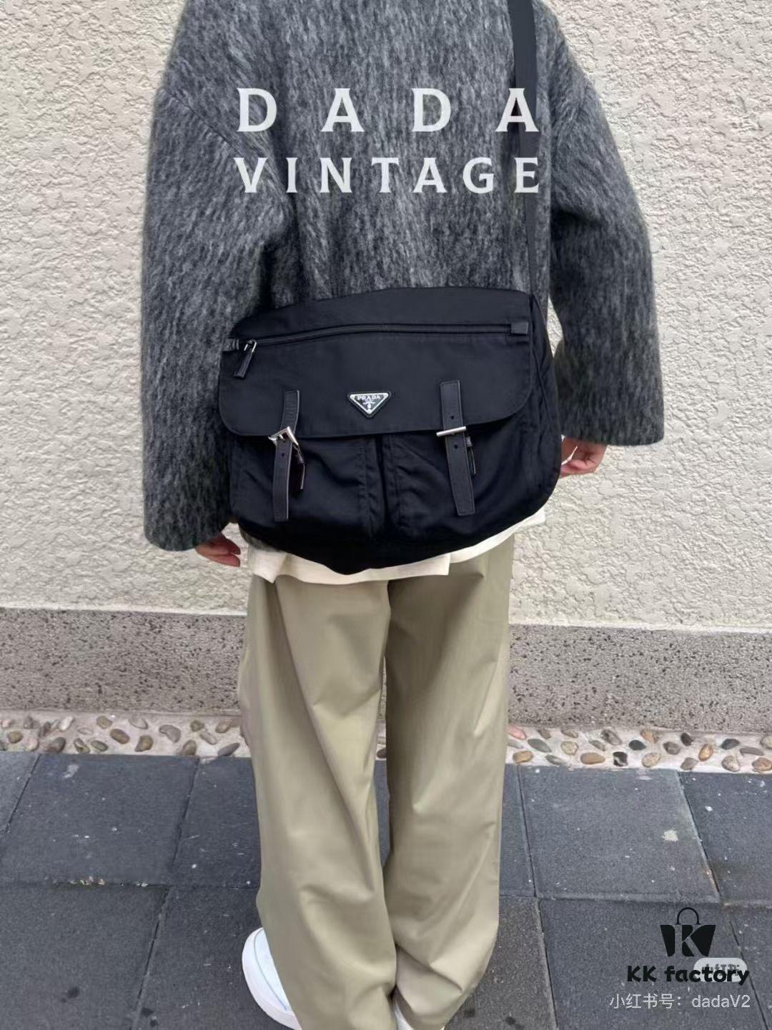 Prada Nylon Parachute Large Messenger Bag with Box