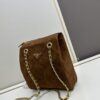 Prada Brown Suede Chain Shoulder Bag with Box - Daily Vintage