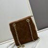 Prada Brown Suede Chain Shoulder Bag with Box - Daily Vintage