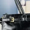 PRADA New Arrival Vintage Style Black Waxed Leather Handbag - Top Grain Leather, Size 32x15x11, Model No. 426