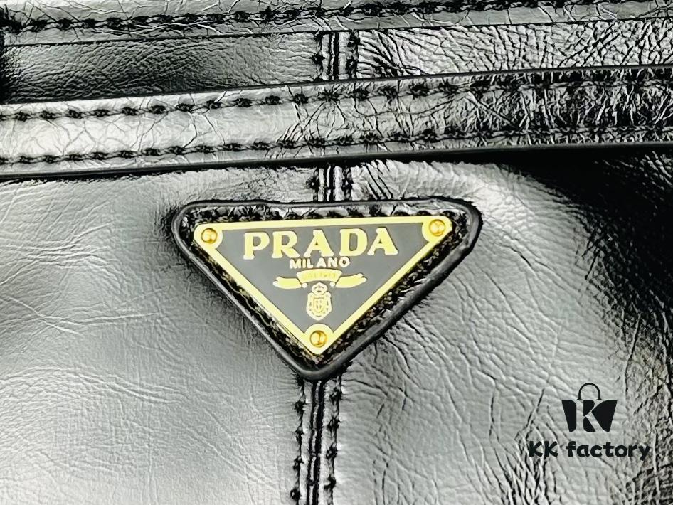 Top-grain leather, size 38x24x12, model number 446. Prada's recent unboxing joy