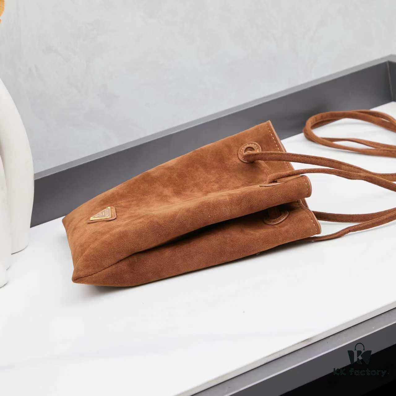 Prada Mini Crossbody Bag in Suede with Box