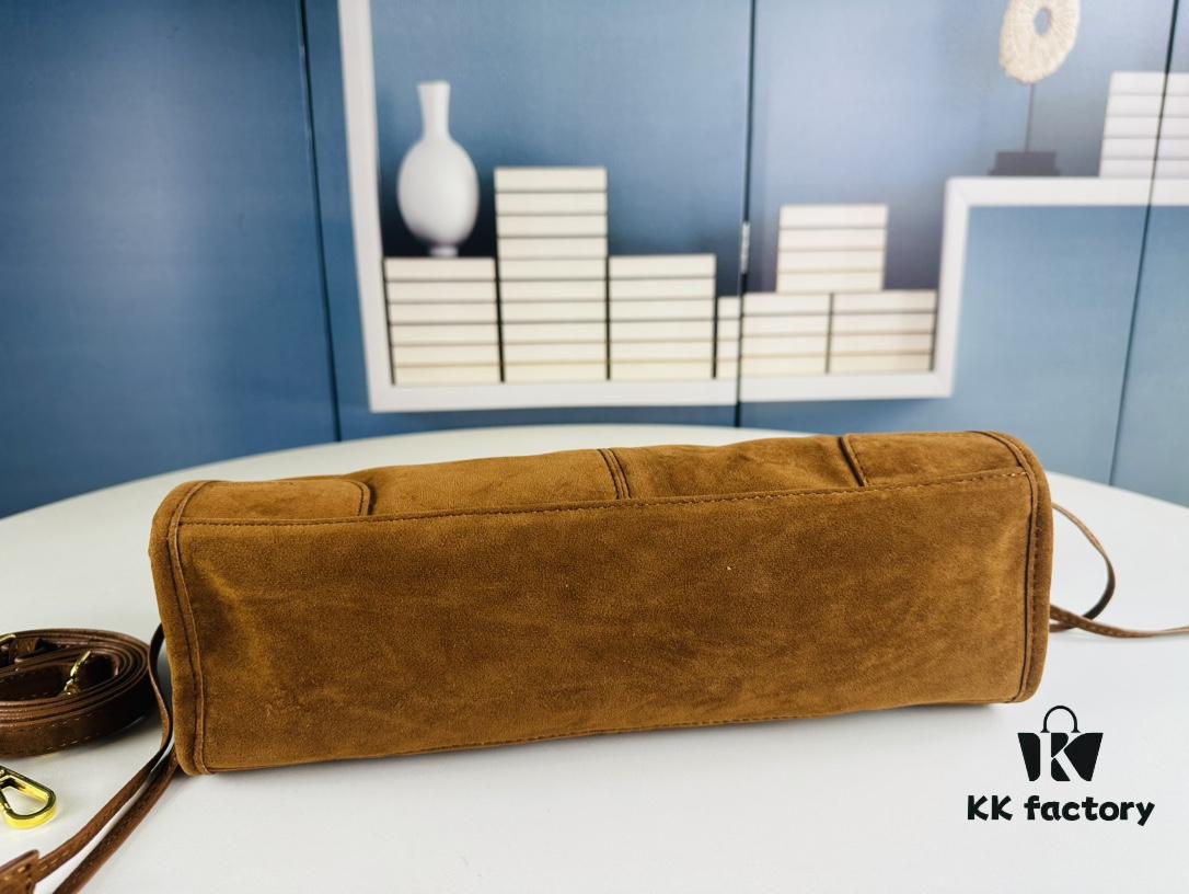 Matte Finish, Size 32x15x11, Model No. 2452 [PRADA New Arrival] Retro-Style Black Waxed Leather Handbag