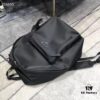Prada Men's Black Parachute Nylon Backpack, Stylish Design with Inverted Triangle Logo, Lightweight, Spacious and Waterproof