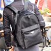 Prada Men's Black Parachute Nylon Backpack, Stylish Design with Inverted Triangle Logo, Lightweight, Spacious and Waterproof