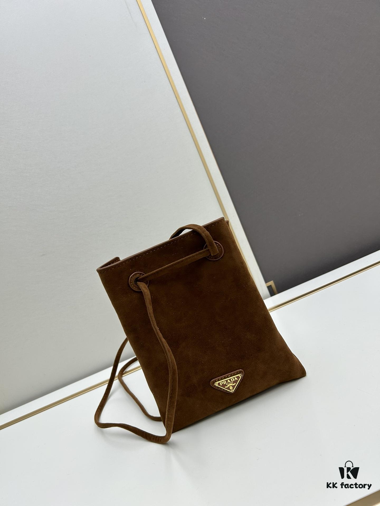 Prada Mini Crossbody Bag in Suede with Box