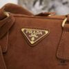 Vintage Prada Suede Bag with Box and Long Handle, Retro Merlot Style