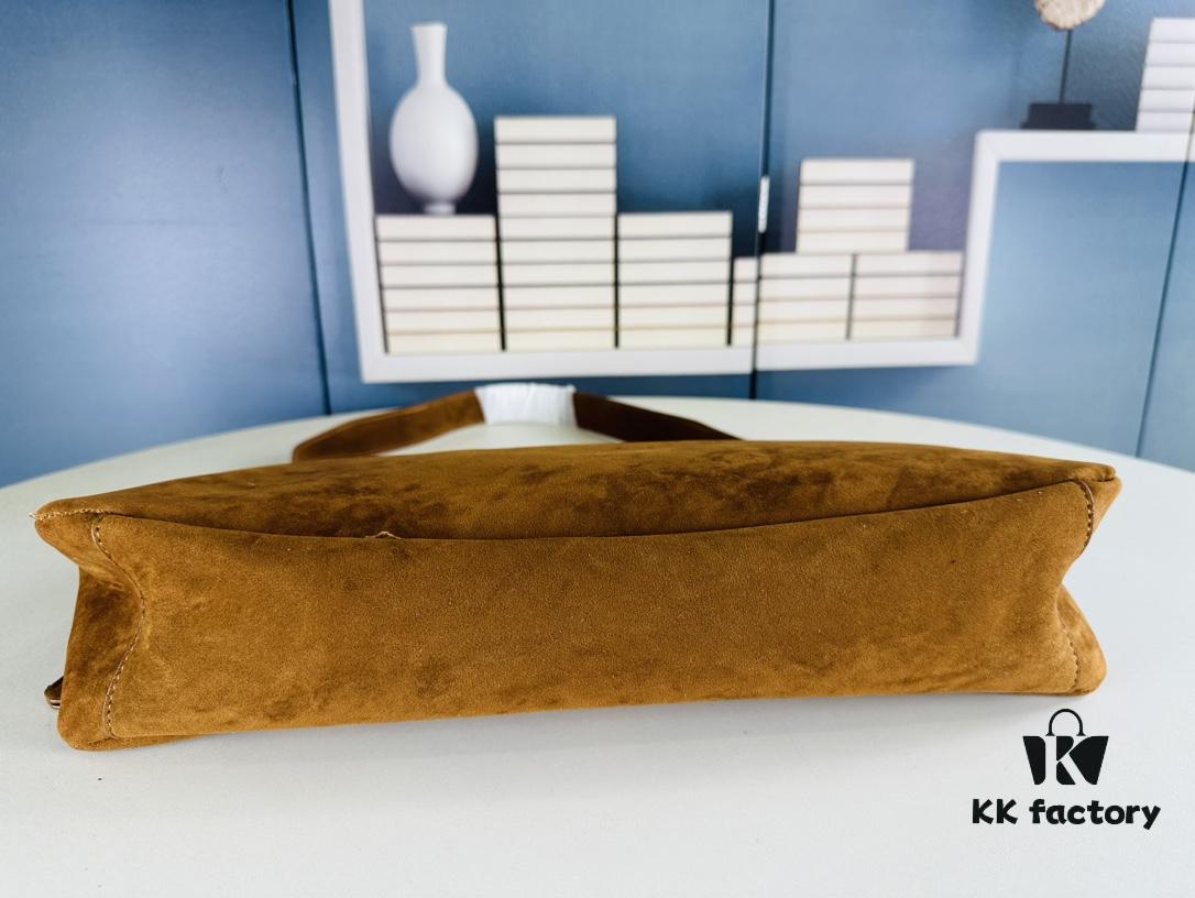 Prada Suede Underarm New Bag | Prada Aimee Bag 2024 Fall/Winter Collection Model No. 2460 with Box, Size 37x24x9