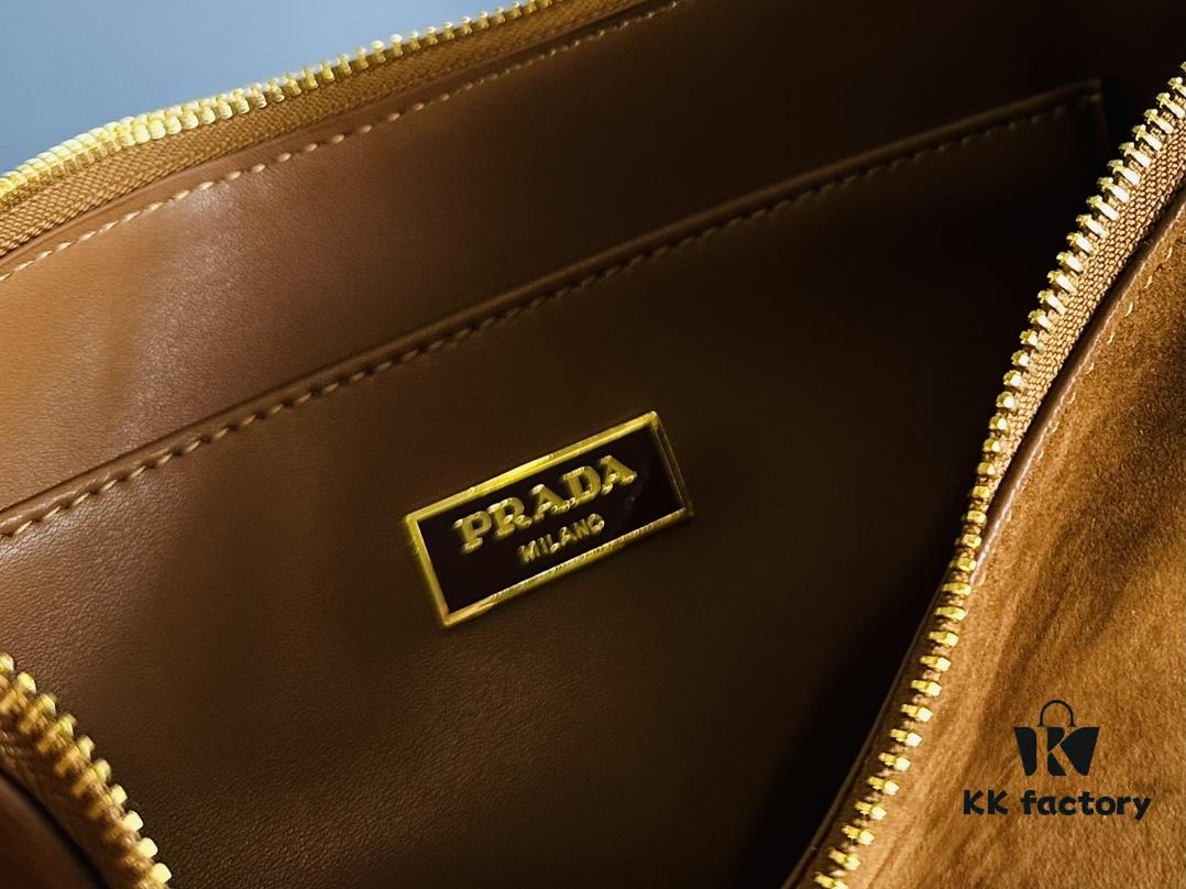 Prada Suede Underarm New Bag | Prada Aimee Bag 2024 Fall/Winter Collection Model No. 2460 with Box, Size 37x24x9