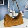 Prada Suede Underarm New Bag | Prada Aimee Bag 2024 Fall/Winter Collection Model No. 2460 with Box, Size 37x24x9