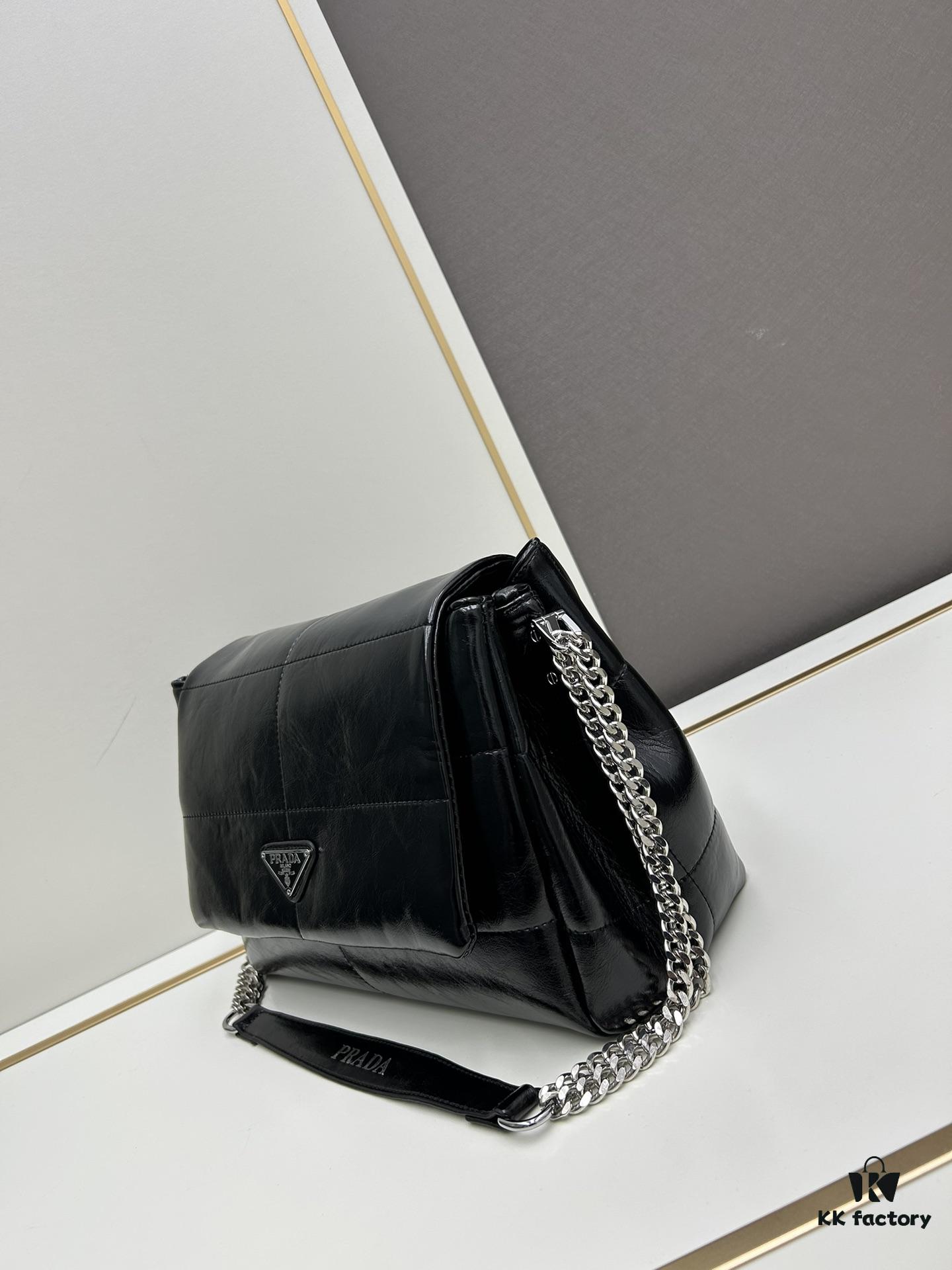 Prada Re-Edition Shoulder Bag in Black and Silver – Cool Enough to Steal Your Heart!