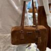 Vintage Prada Suede Bag with Box and Long Handle, Retro Merlot Style