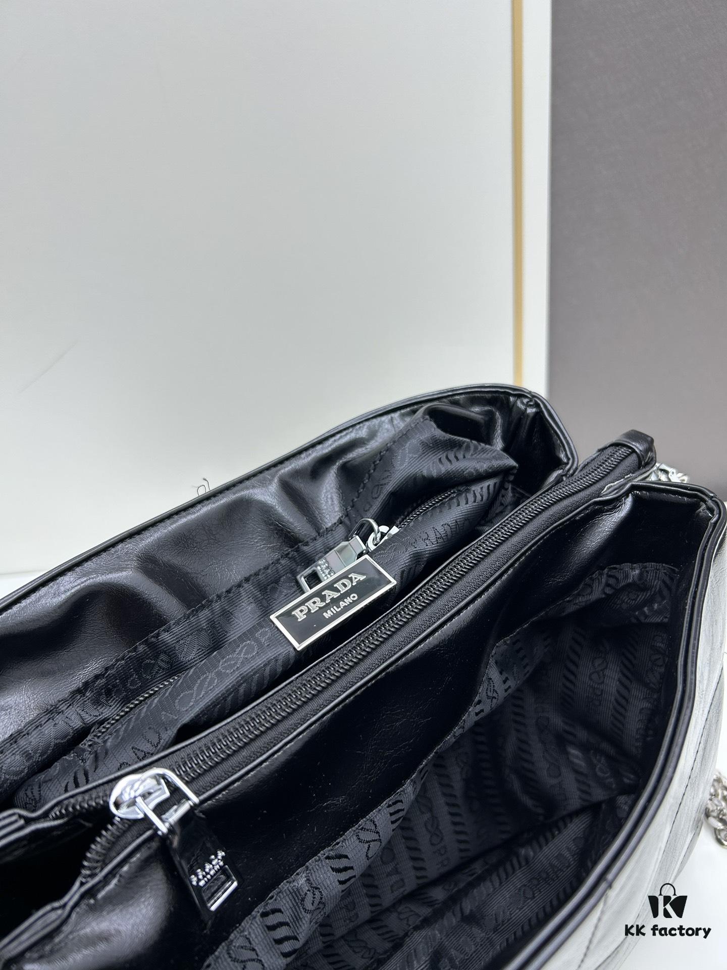 Prada Re-Edition Shoulder Bag in Black and Silver – Cool Enough to Steal Your Heart!