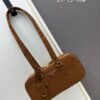 Vintage Prada Suede Bag with Box and Long Handle, Retro Merlot Style