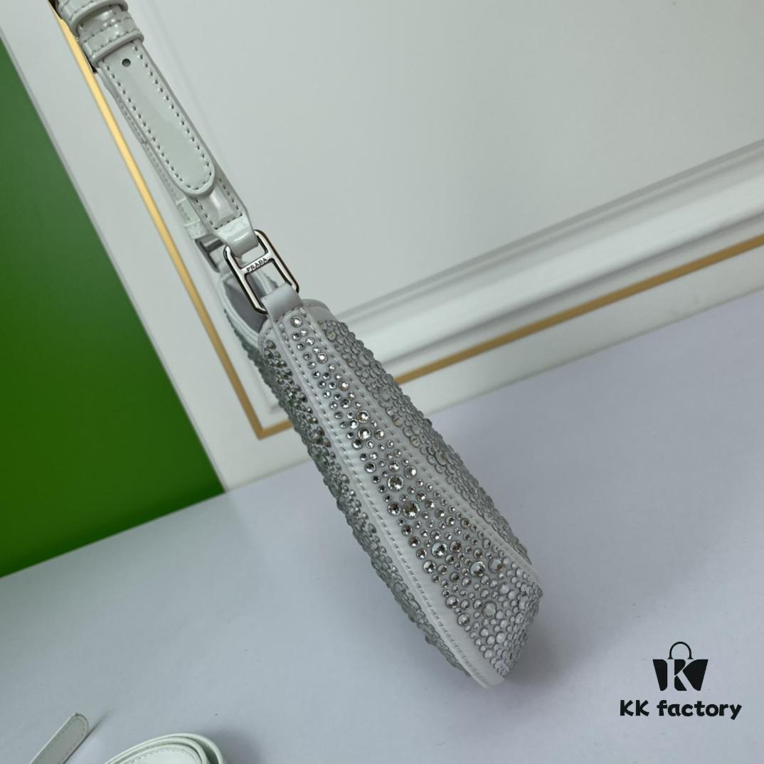 Original Order, Custom Leather Material, PRADA Launches New 2022 Spring/Summer Collection Crystal Hobo Handbag