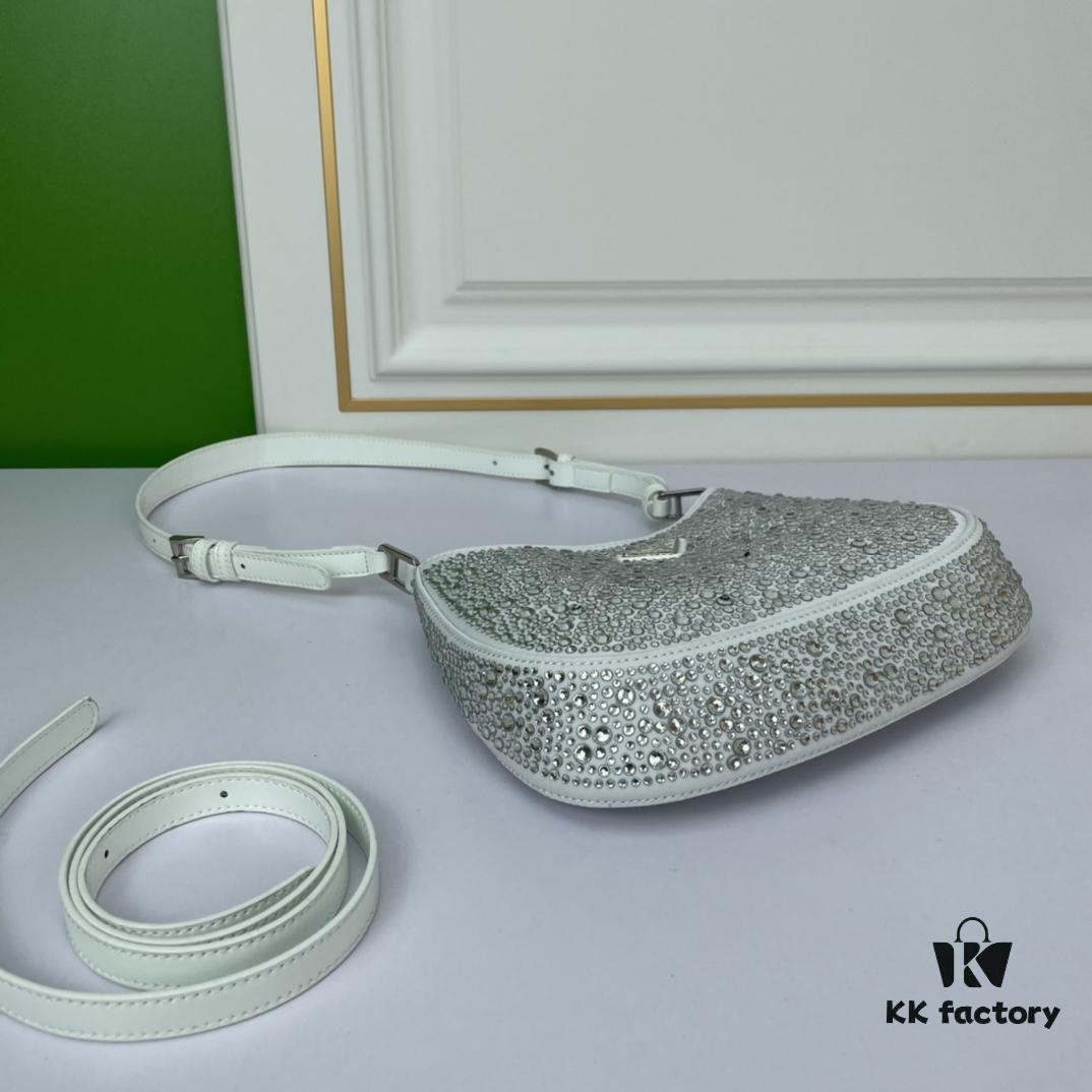 Original Order, Custom Leather Material, PRADA Launches New 2022 Spring/Summer Collection Crystal Hobo Handbag