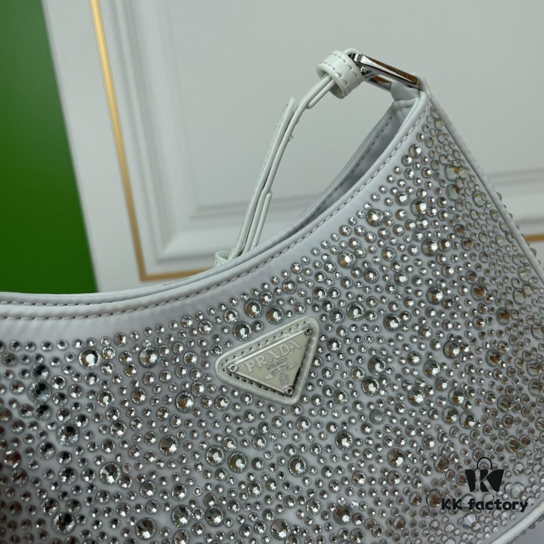 Original Order, Custom Leather Material, PRADA Launches New 2022 Spring/Summer Collection Crystal Hobo Handbag