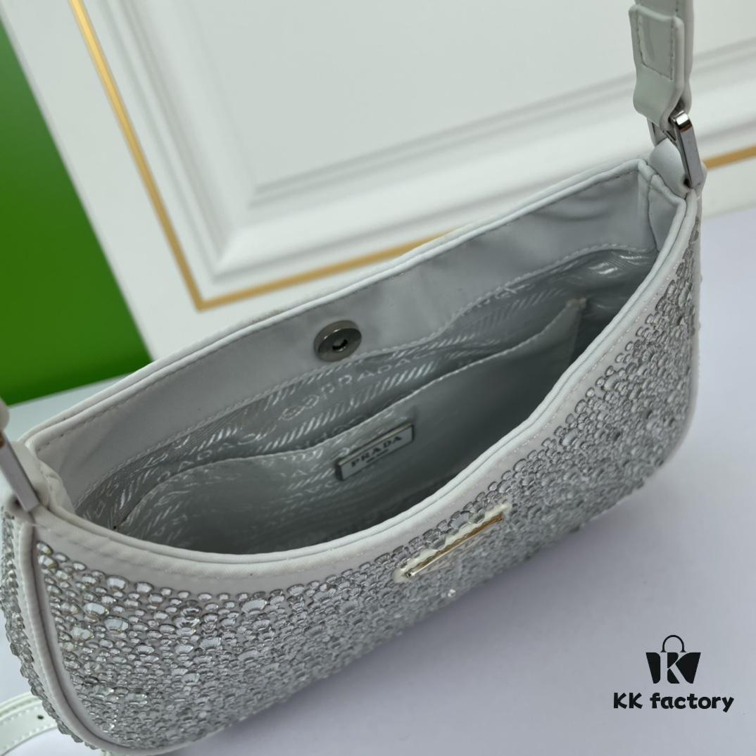 Original Order, Custom Leather Material, PRADA Launches New 2022 Spring/Summer Collection Crystal Hobo Handbag