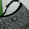 Box Included, Original Order, Factory Custom Leather ♥️ PRADA Launches 2022 Spring/Summer Collection Crystal Hobo Handbag, Premium Calfskin, Inspired by Du Juan, Wen Qi, and Deng Enxi, Lightweight Fashion, Must-Have for Trendsetters