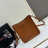 High-Quality PRADA Shoulder Crossbody Bag - Imported Full-Grain Coarse Crispy Calf Leather, Detachable Logo Woven Strap, Metal Triangular Logo, Magnetic Closure