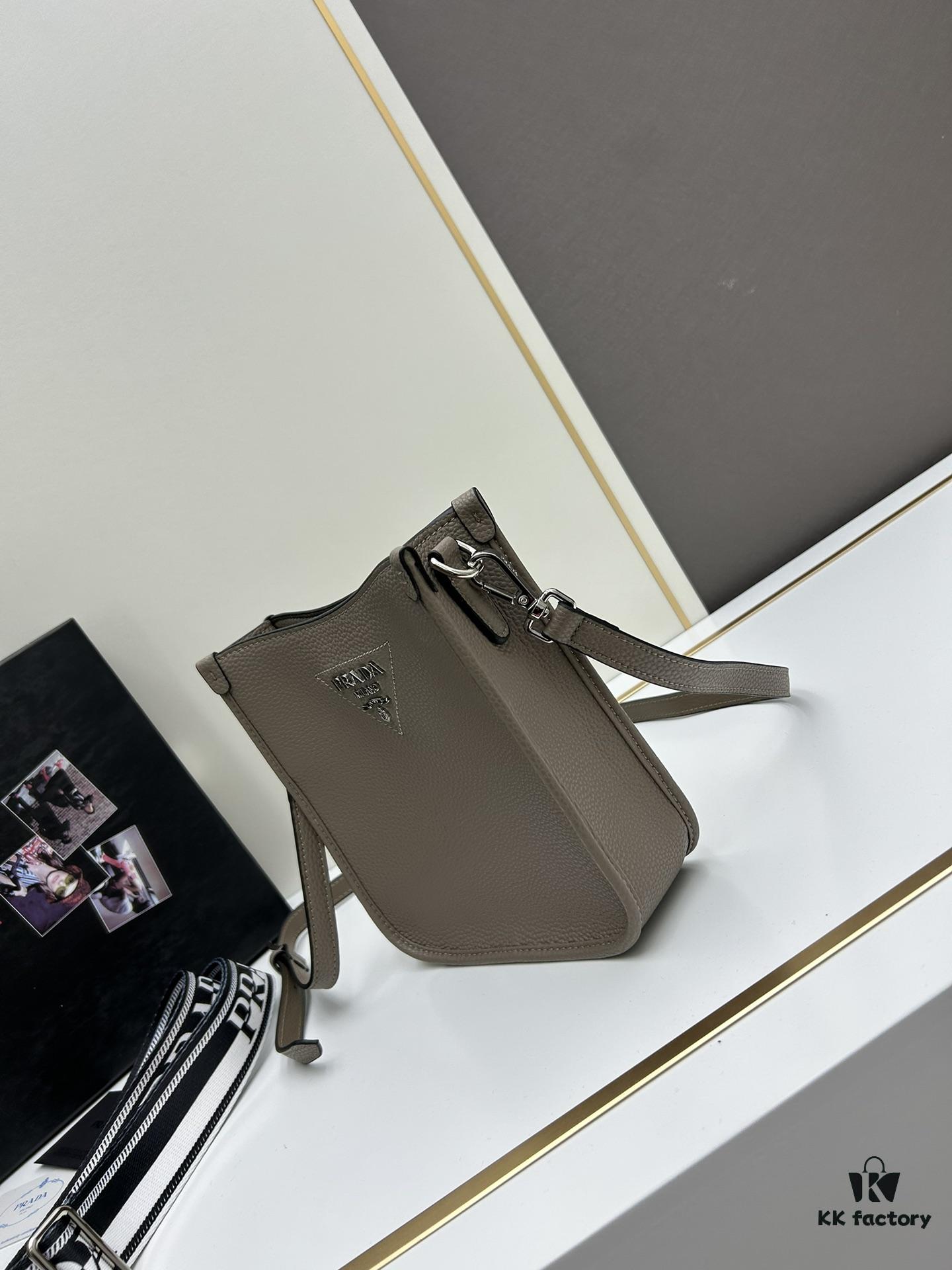 High-Quality PRADA Shoulder Crossbody Bag with Dual Straps (Leather Strap + Lettered Fabric Strap)