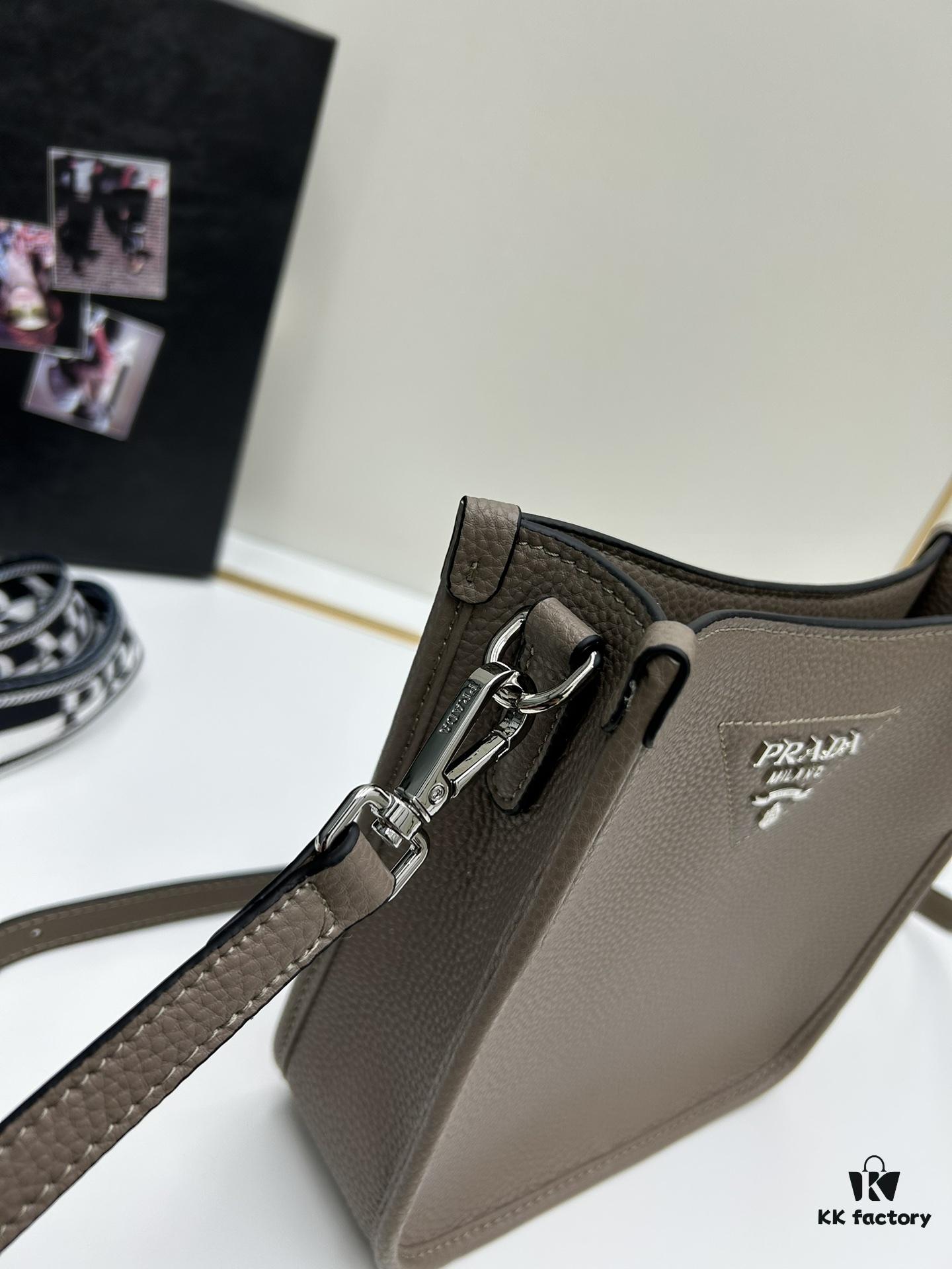 High-Quality PRADA Shoulder Crossbody Bag with Dual Straps (Leather Strap + Lettered Fabric Strap)