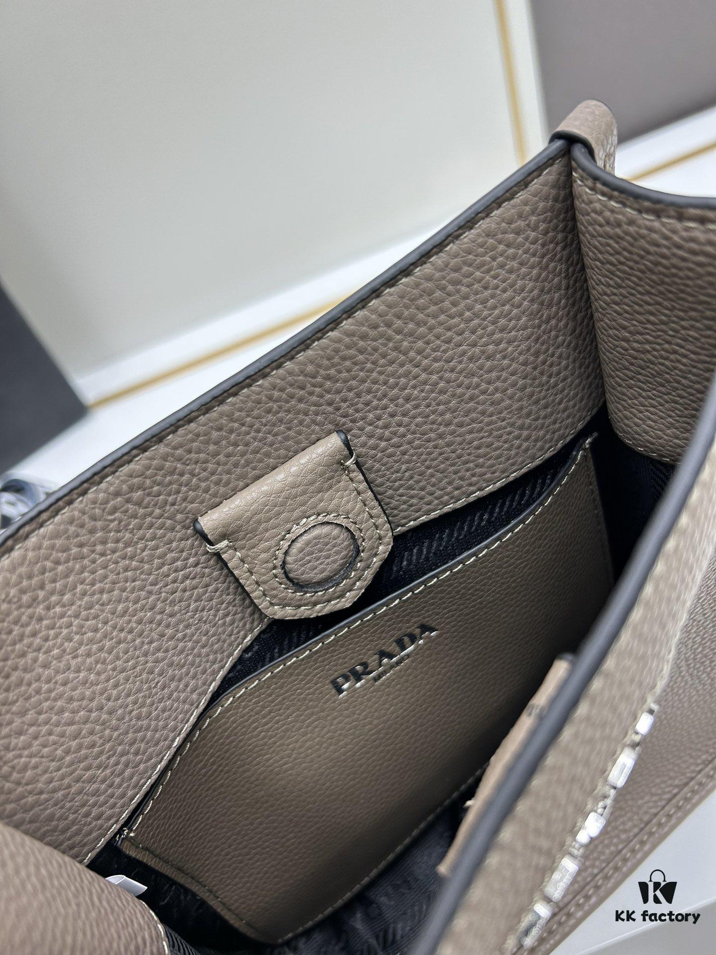 High-Quality PRADA Shoulder Crossbody Bag with Dual Straps (Leather Strap + Lettered Fabric Strap)