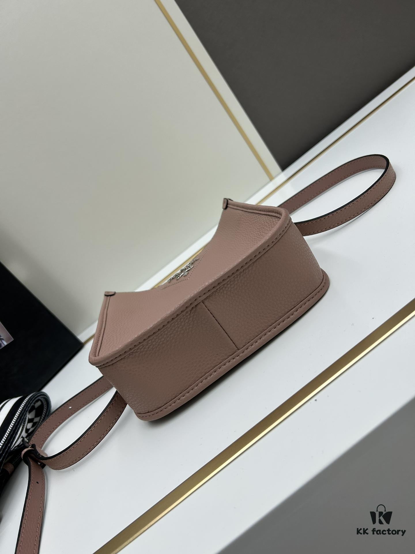 High-Quality PRADA Shoulder Crossbody Bag - Imported Full-Grain Leather, Mini Style with Detachable Double Straps