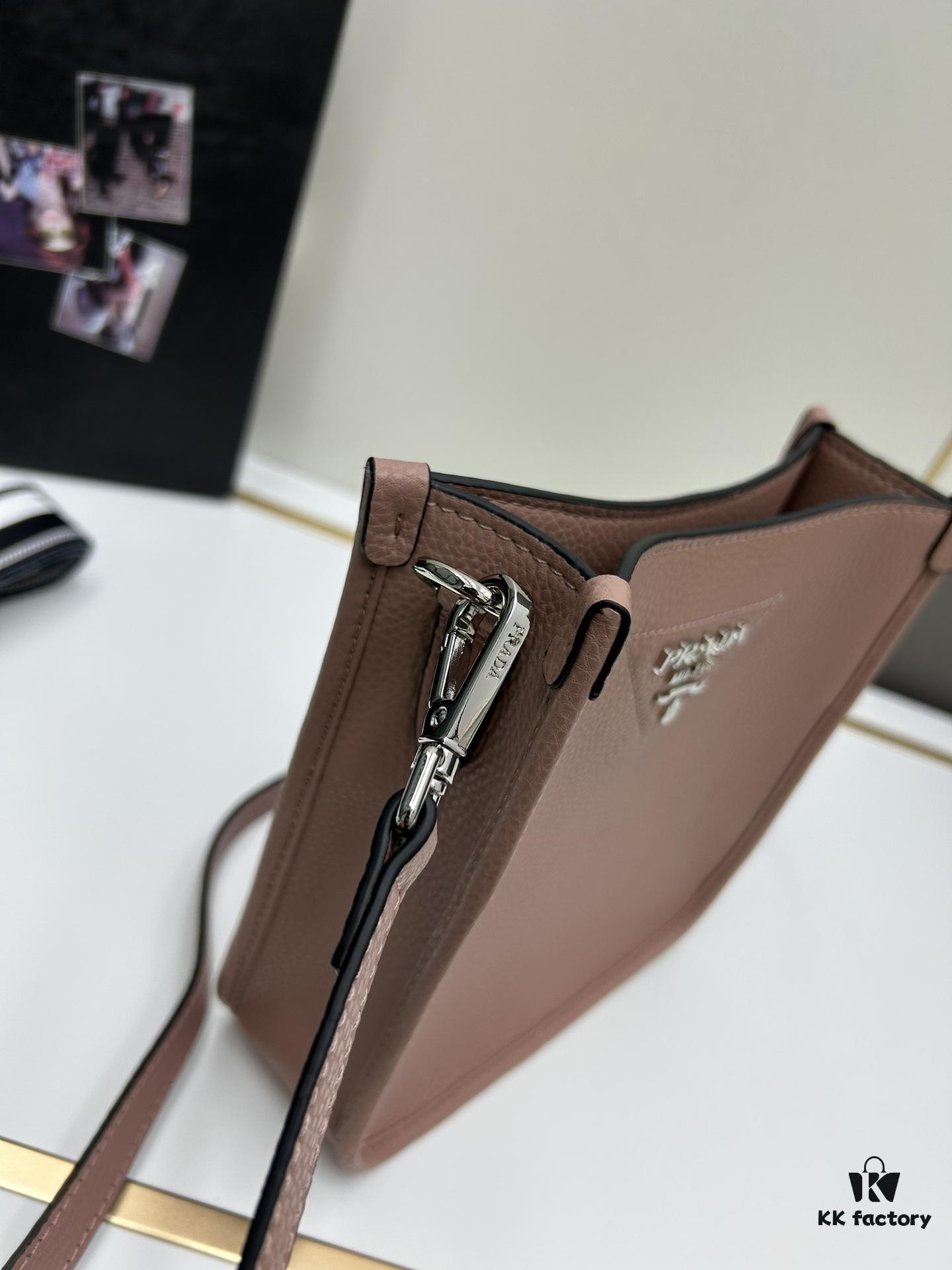 High-Quality PRADA Shoulder Crossbody Bag - Imported Full-Grain Leather, Mini Style with Detachable Double Straps