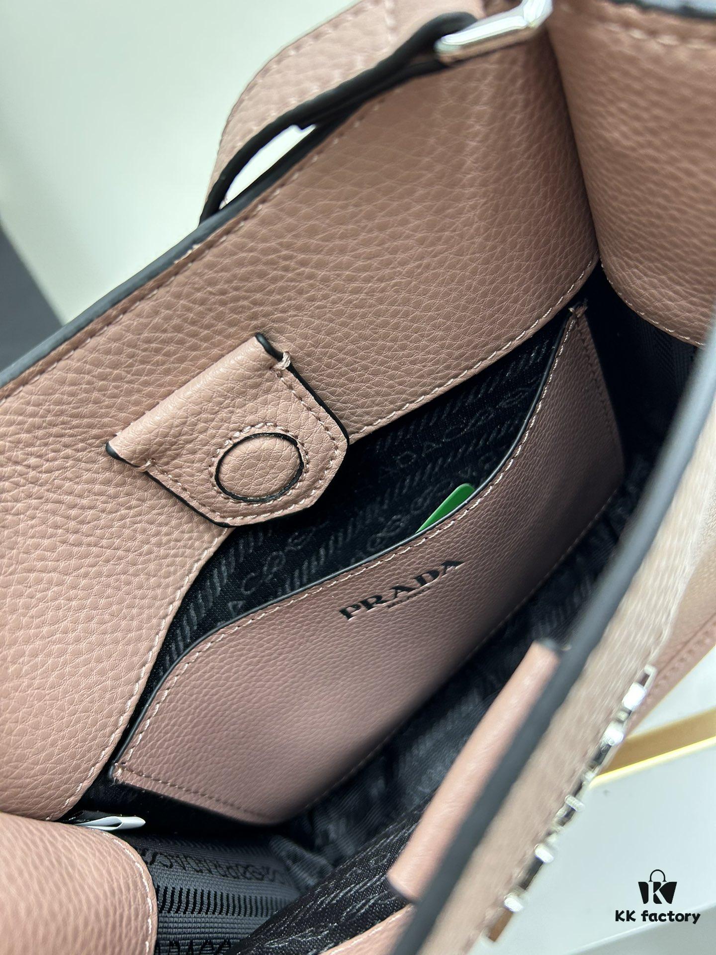 High-Quality PRADA Shoulder Crossbody Bag - Imported Full-Grain Leather, Mini Style with Detachable Double Straps