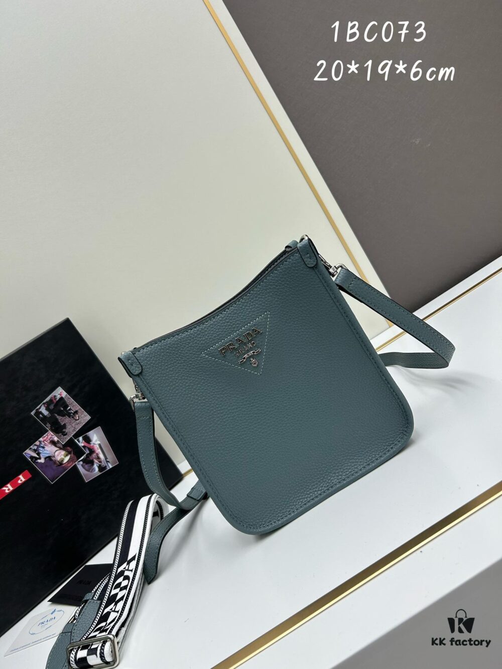 High-Quality PRADA Shoulder Crossbody Bag with Dual Straps - Genuine Full-Grain Crocodile Grain Leather, Metal Logo, Removable Adjustable Shoulder Straps