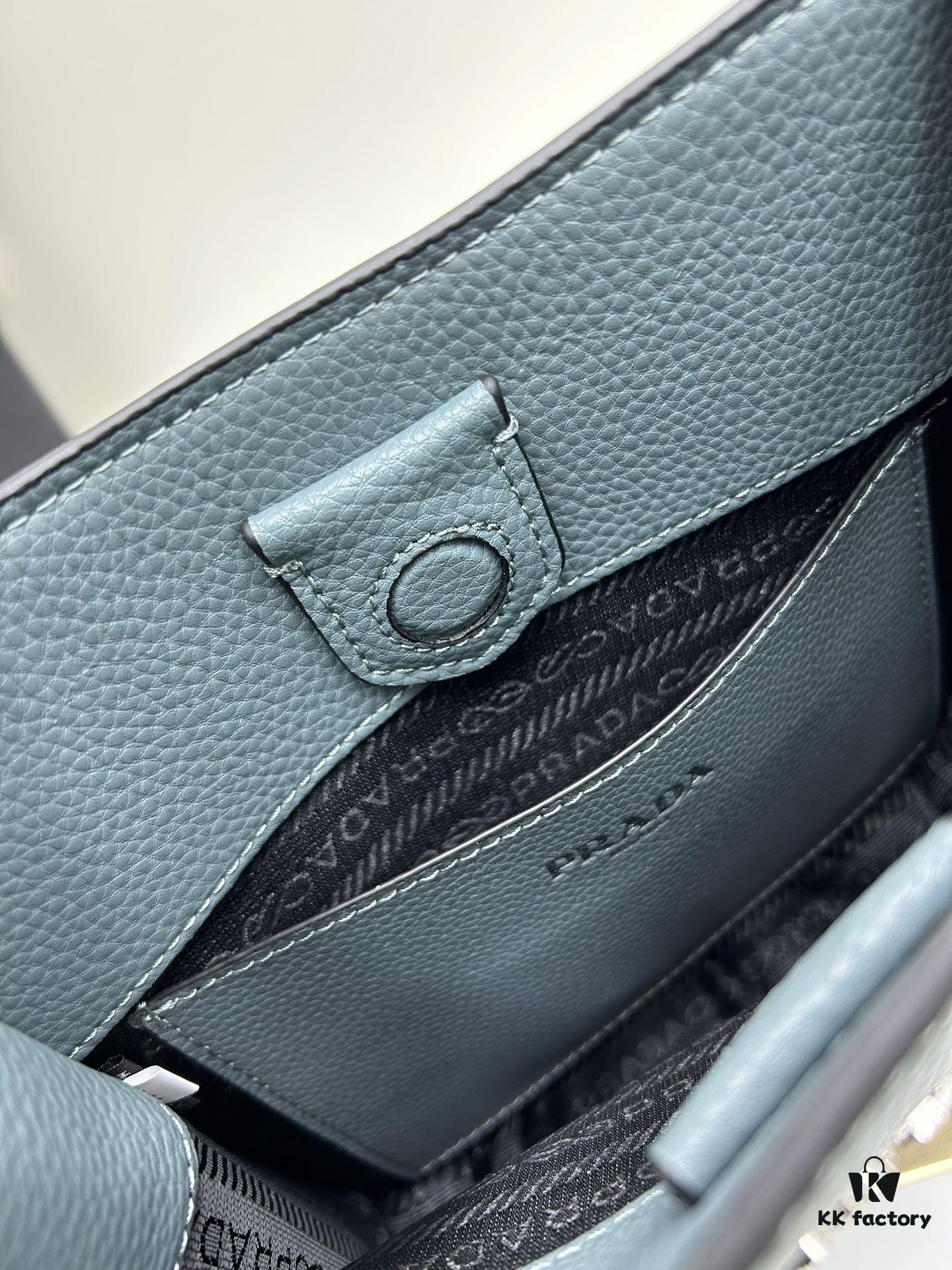 High-Quality PRADA Shoulder Crossbody Bag with Dual Straps - Genuine Full-Grain Crocodile Grain Leather, Metal Logo, Removable Adjustable Shoulder Straps