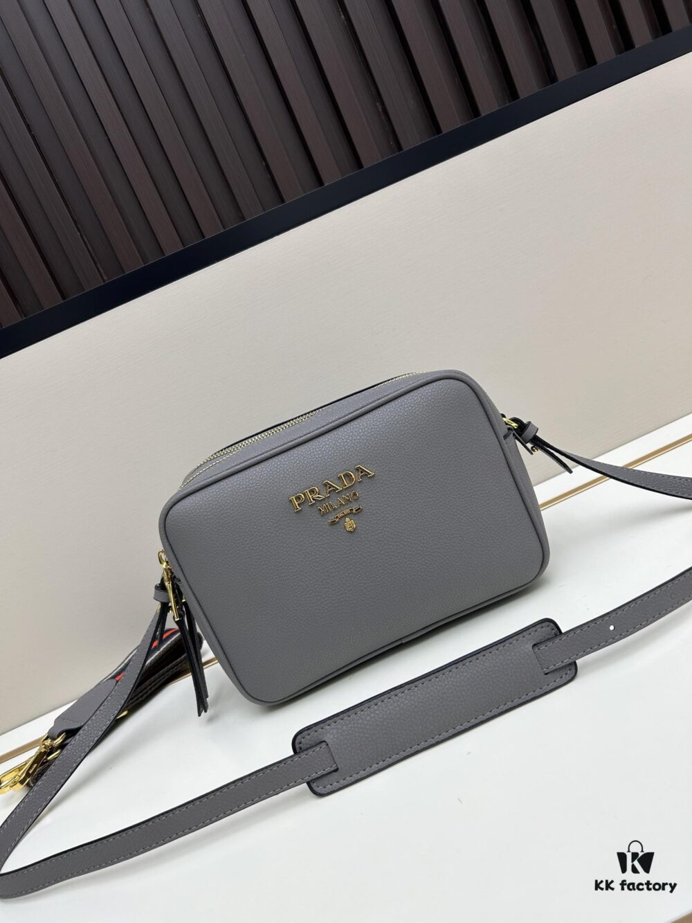 PRADA Double-Strap Camera Bag in Imported Full-Grain Coarse Crispy Calfskin