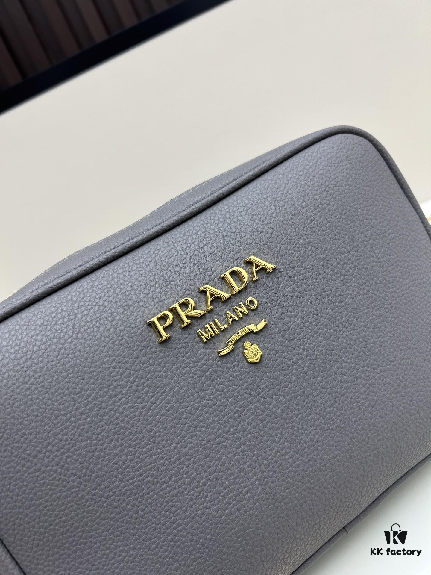 PRADA Dual-Strap Camera Bag in Imported Full-Grain Coarse Crisped Calfskin