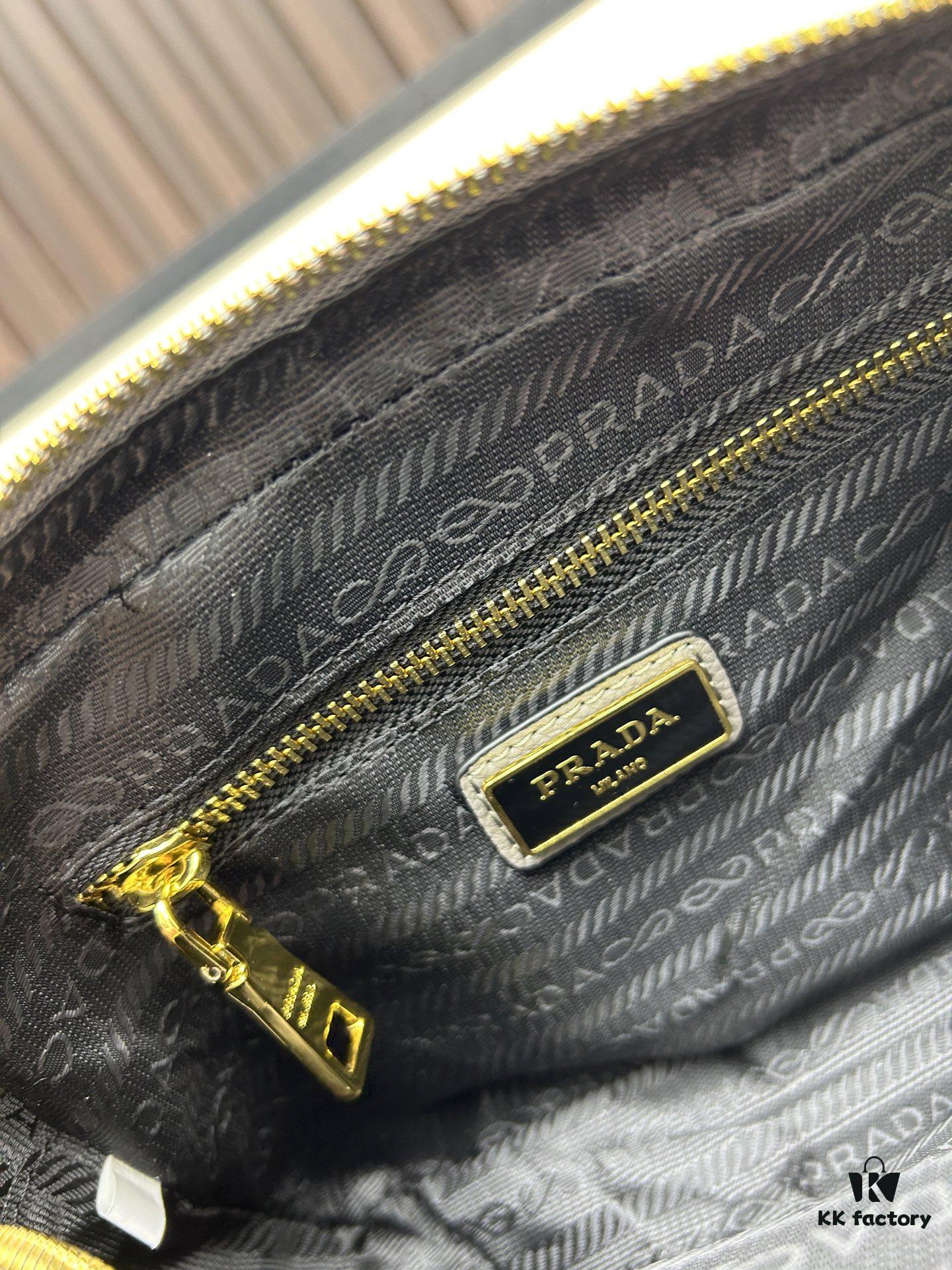 PRADA Dual-Strap Camera Bag in Imported Full-Grain Coarse Crisped Calfskin